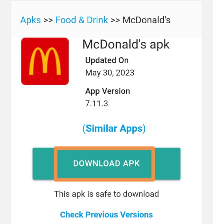 mcdonalds apk usa