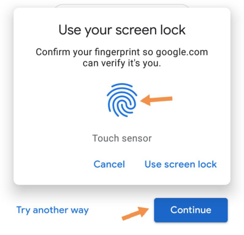 how to add fingerprint to gmail