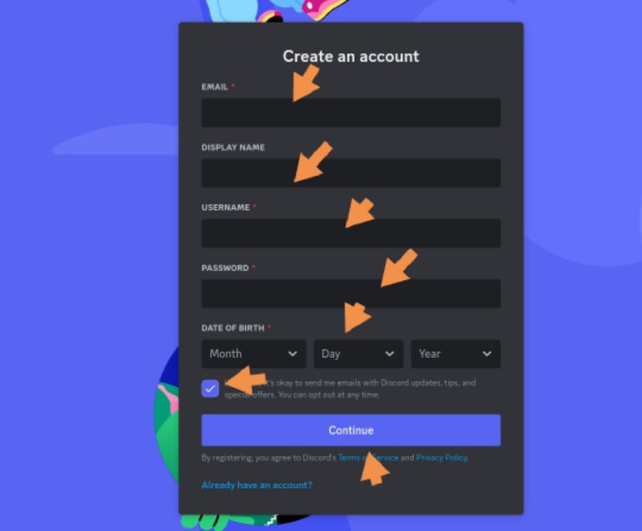 how to make a discord account on mobile